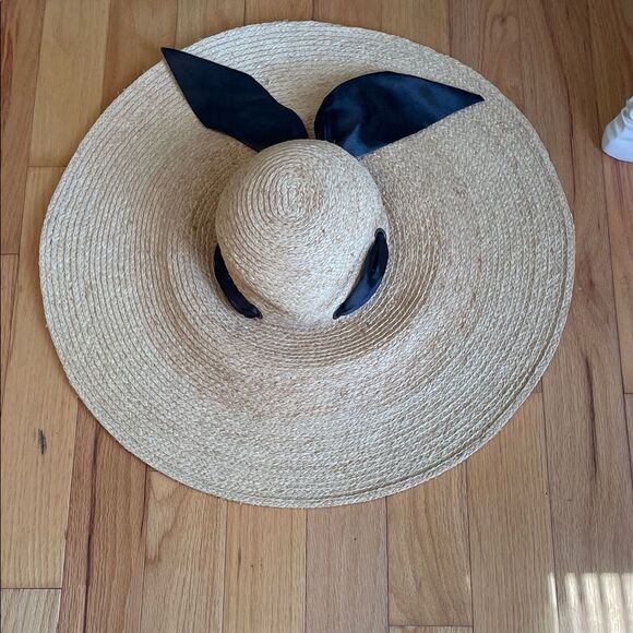 San Diego Hat Company Accessories - San Diego Hat Company Tan Wide Brim Hat with Black Bow